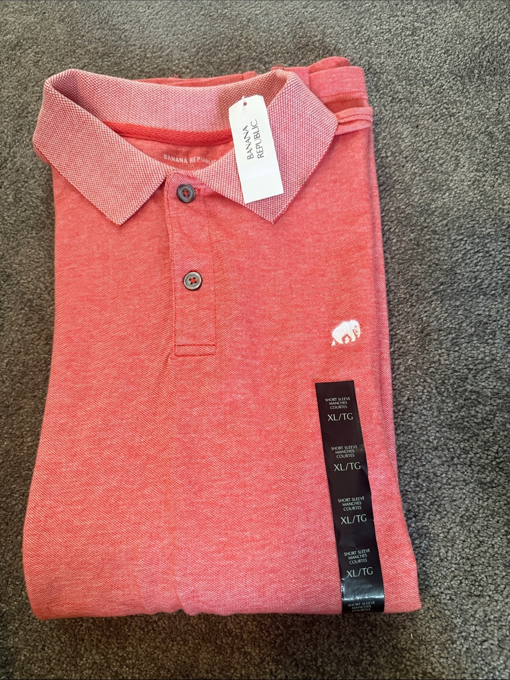 Banana Republic Men’s Heathered Coral Polo